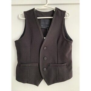 Nwt Zara Child Kid  Suit Vest Classic Size 5-6 Black Party Wedding‎ Dress Up